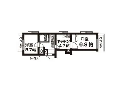 VIPちくさ(2K/1階)の間取り写真