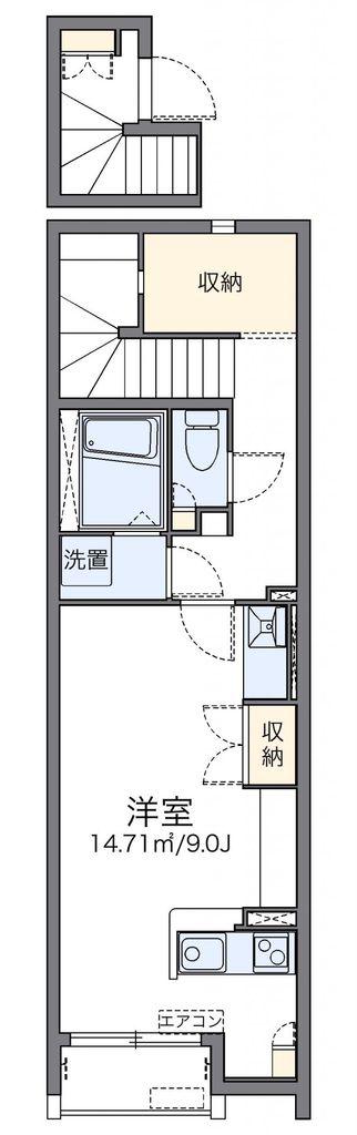 レオネクストTK(ワンルーム/2階)の間取り写真