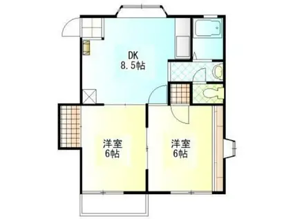 メゾンアラモードB(2DK/2階)の間取り写真