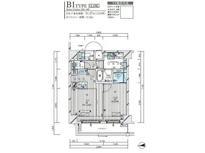メインステージ入谷V(1LDK/2階)の間取り写真