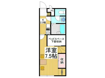 グリーンハウス(1K/1階)の間取り写真