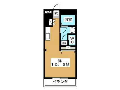 第7クレスト吉原(ワンルーム/2階)の間取り写真