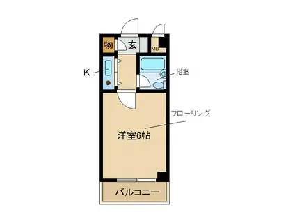 ミフネセントラルベア東淀川(1K/4階)の間取り写真