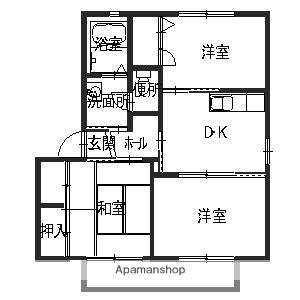 シャーメゾン貴志川(3DK/2階)の間取り写真