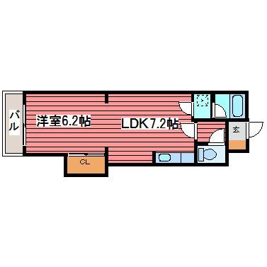 YSコート(1LDK/3階)の間取り写真