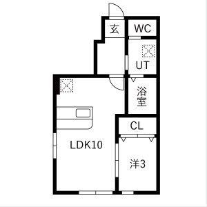 グラージアス(1LDK/1階)の間取り写真
