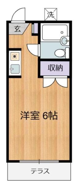 ベルメゾン(ワンルーム/1階)の間取り写真