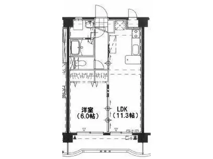 コンフォール大橋(1LDK/4階)の間取り写真