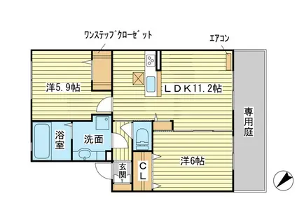 アルカディア ブレジオ(2LDK/1階)の間取り写真