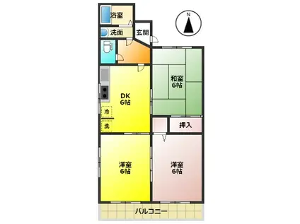 ヴィラ松澤(3DK/1階)の間取り写真