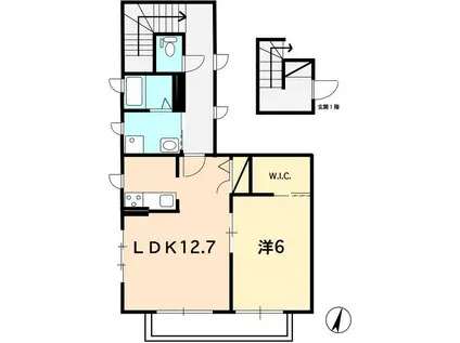 パルサエラ(1LDK/2階)の間取り写真