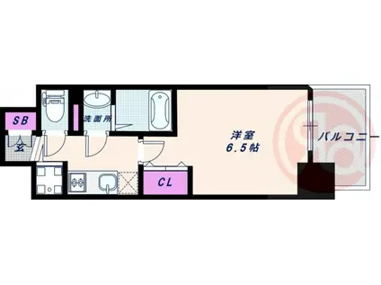 アドバンス天王寺南パキラ(1K/12階)の間取り写真