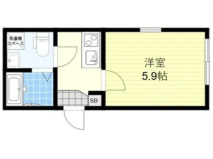 シアターハウス坂下(1K/2階)の間取り写真