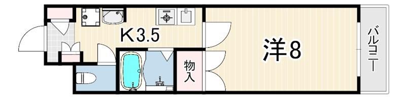 メゾン森南(1K/3階)の間取り写真