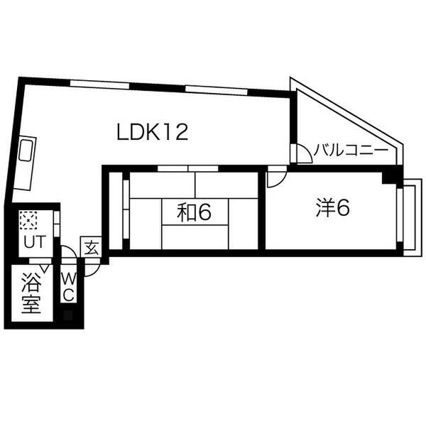 ハイグレード吉野(2LDK/5階)の間取り写真