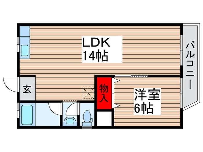 八柱第一京葉ハイツ(1LDK/5階)の間取り写真