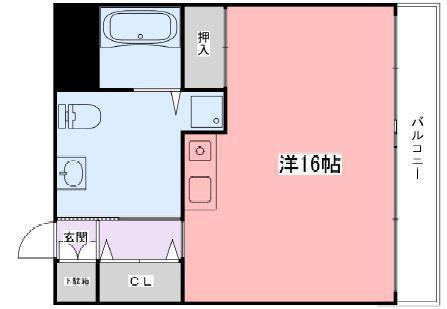 ハッピーエイジ土山(ワンルーム/6階)の間取り写真