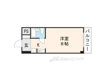 チコーベルメゾン札ノ辻Ⅱ(1K/2階)の間取り写真