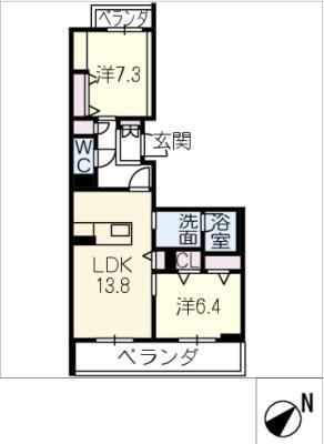 ベラ ルーナ(2LDK/3階)の間取り写真