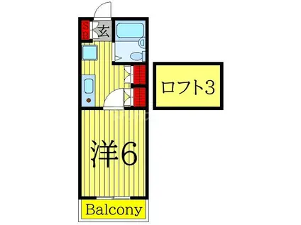 すみれハイツ(1K/1階)の間取り写真