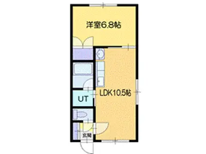 ベルトピア千歳7(1LDK/2階)の間取り写真
