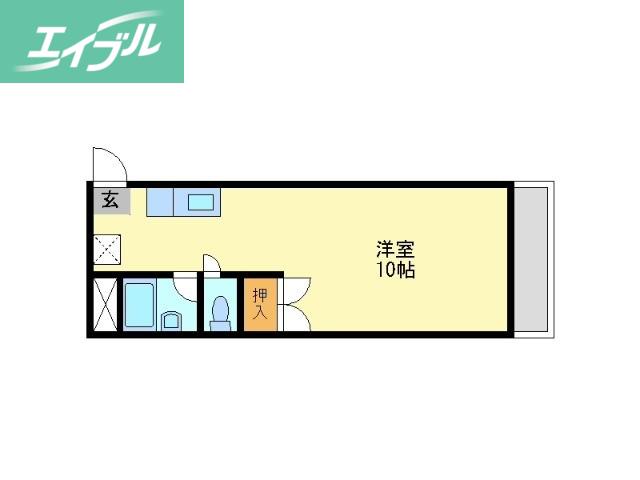 LARA医大東(1K/2階)の間取り写真