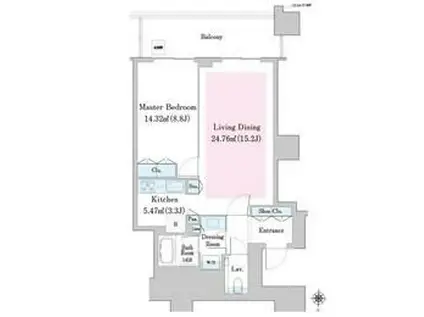 中野ステーションレジデンス(1LDK/19階)の間取り写真