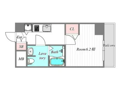 セオリー大阪フルール(1K/9階)の間取り写真