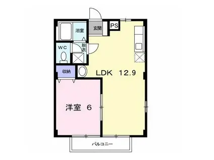 ハイム・ロジュマンA/B(1LDK/2階)の間取り写真