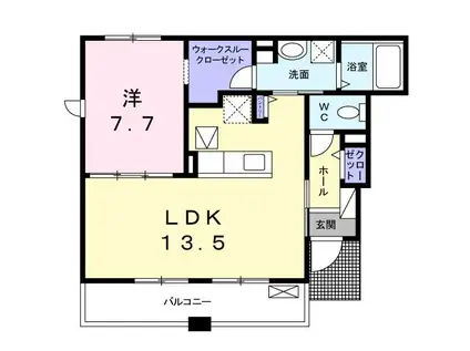 ラ ボール(1LDK/1階)の間取り写真