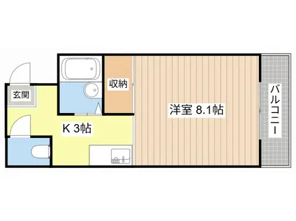 メゾンYK(1K/3階)の間取り写真