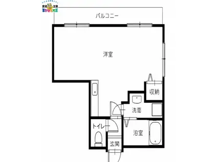 Rコート長崎(ワンルーム/2階)の間取り写真