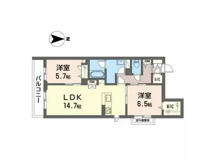 シャーメゾン レアレア アロハ(2LDK/3階)の間取り写真