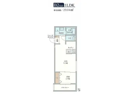 GAZELLE NOAH尼崎尾浜2(1LDK/3階)の間取り写真