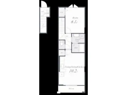 チェリーあい(1LDK/2階)の間取り写真