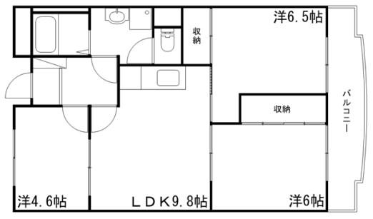 リッチウォーク佃町(3LDK/6階)の間取り写真