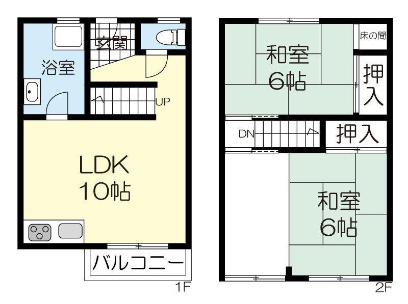 杭瀬第3団地11号棟(2LDK/4階)の間取り写真