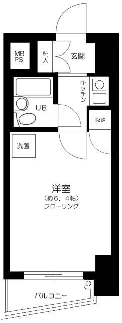 シーアイマンション池袋西(1K/2階)の間取り写真