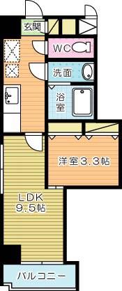 堺町センタービル(2K/9階)の間取り写真