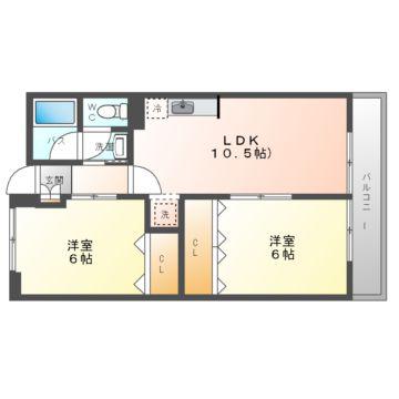 パレ守口(2LDK/2階)の間取り写真