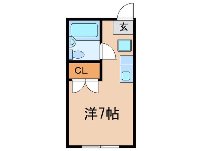 ルックハイツ(ワンルーム/2階)の間取り写真