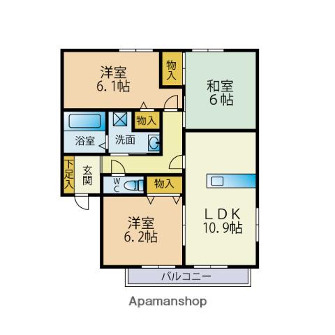 メゾンボヌールA(3LDK/2階)の間取り写真