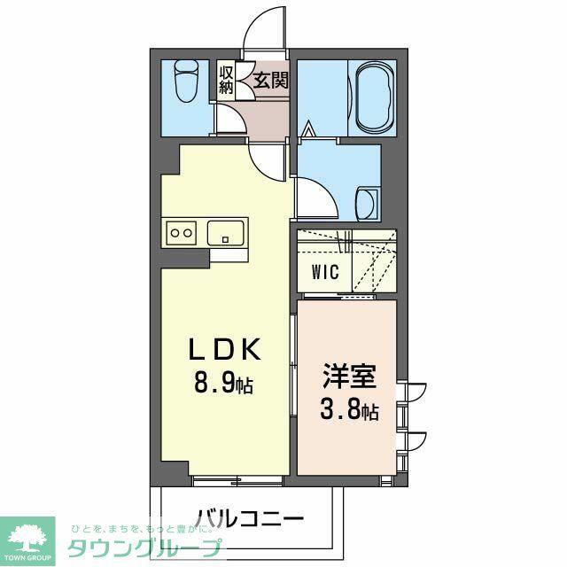 グリーンフィールド IV(1LDK/2階)の間取り写真
