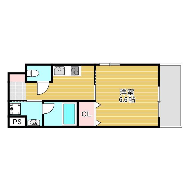キセラコートWAKO(1K/3階)の間取り写真