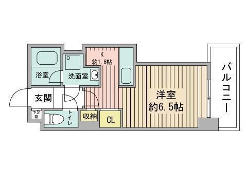 ビッグパレス北14条(1K/11階)の間取り写真