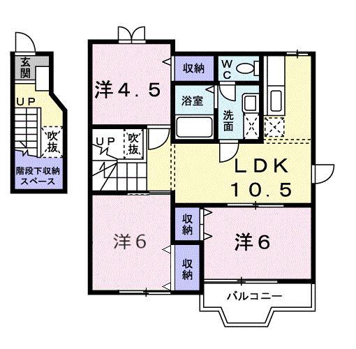 エヴァーグリーン(3LDK/2階)の間取り写真