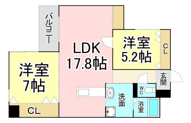 KSK中須コアプレイス(2LDK/4階)の間取り写真