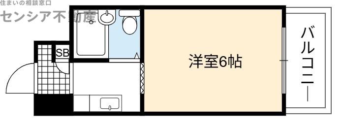 クリスタルコート66(1K/5階)の間取り写真