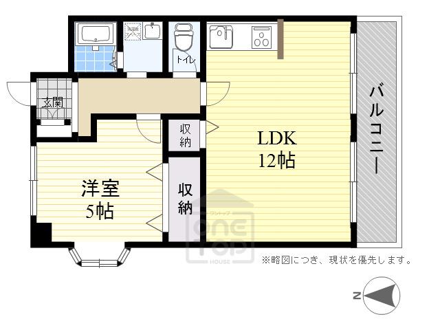 エレガンス上田(1LDK/2階)の間取り写真