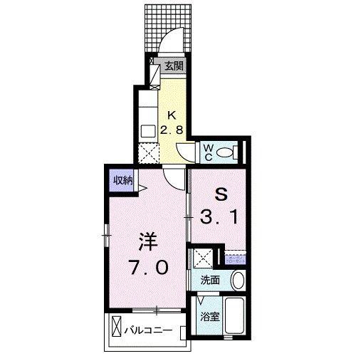 ブライドマーベラス N(1SK/1階)の間取り写真